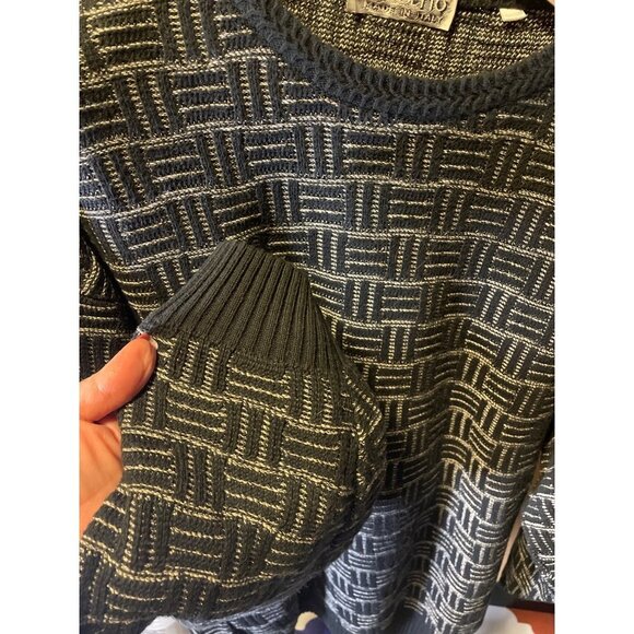 Vintage 90s Y2K Progetto Mens Patterned Crew Neck Italian Sweater Sz XL - Picture 5 of 11